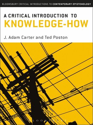 cover image of A Critical Introduction to Knowledge-How